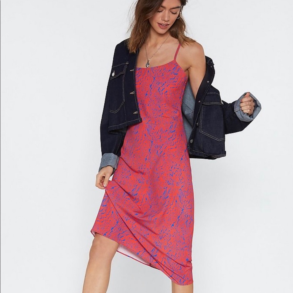 NWOT Nasty Gal Zebra Slip Dress